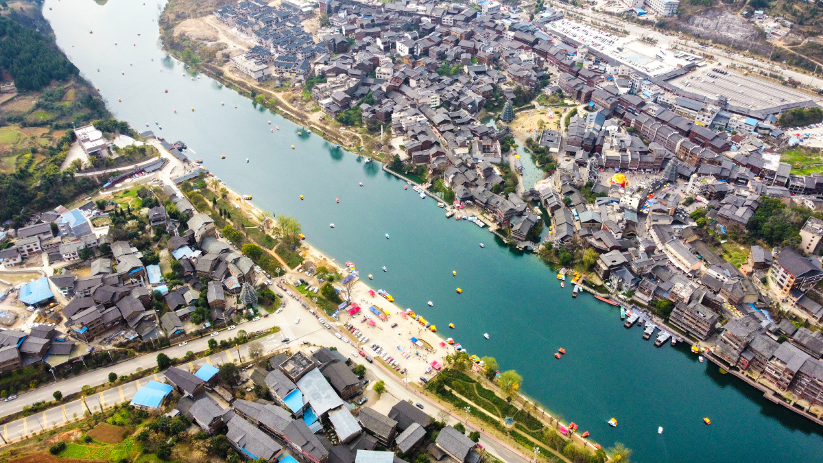 首次航拍凯里下司古镇不一样的视角去发现美