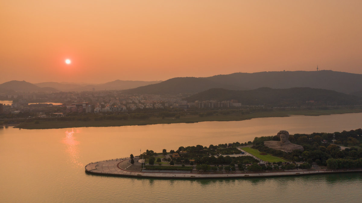 橘子洲头落日