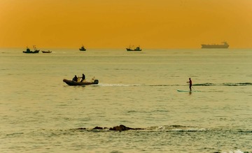 青岛清晨的海面