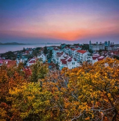 青岛深秋的晚霞