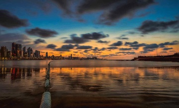 青岛冬日的朝霞