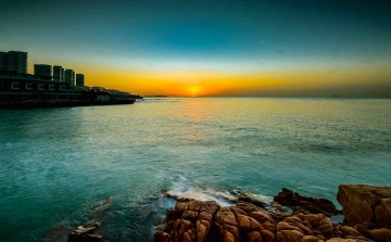 青岛冬日的日出