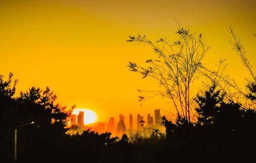 青岛冬日的晚霞