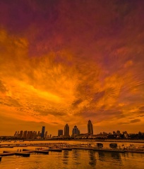 青岛深秋的晚霞