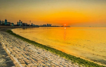 青岛冬日的日出