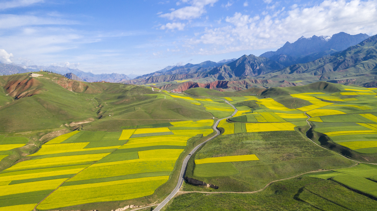 河西走廊祁连山草原令人震撼的辽阔美景