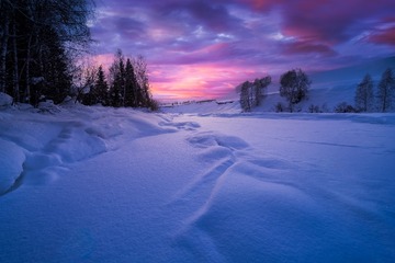 雪乡夕阳