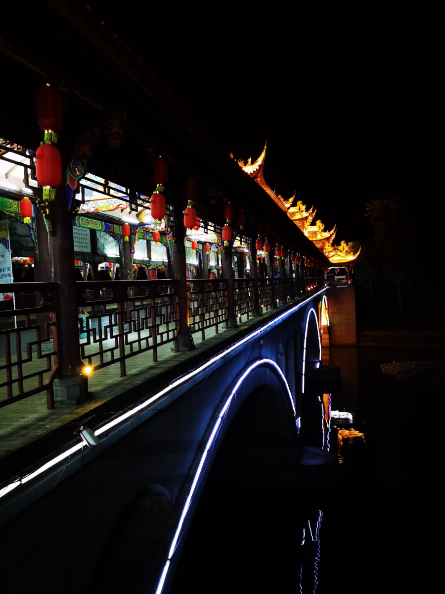 成都街子古镇夜景