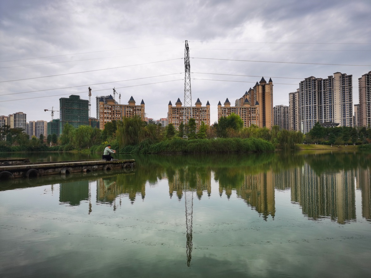 成都市青白江区凤凰湖湿地公园深秋