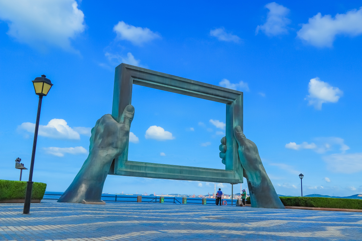 威海公园画中画