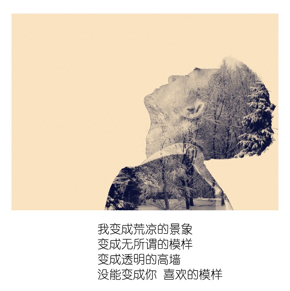我变成荒凉的景象 <br />
变成无所谓的模样 <br />
变成透明的高墙 <br />
没能变成你 喜欢的模样<br />
