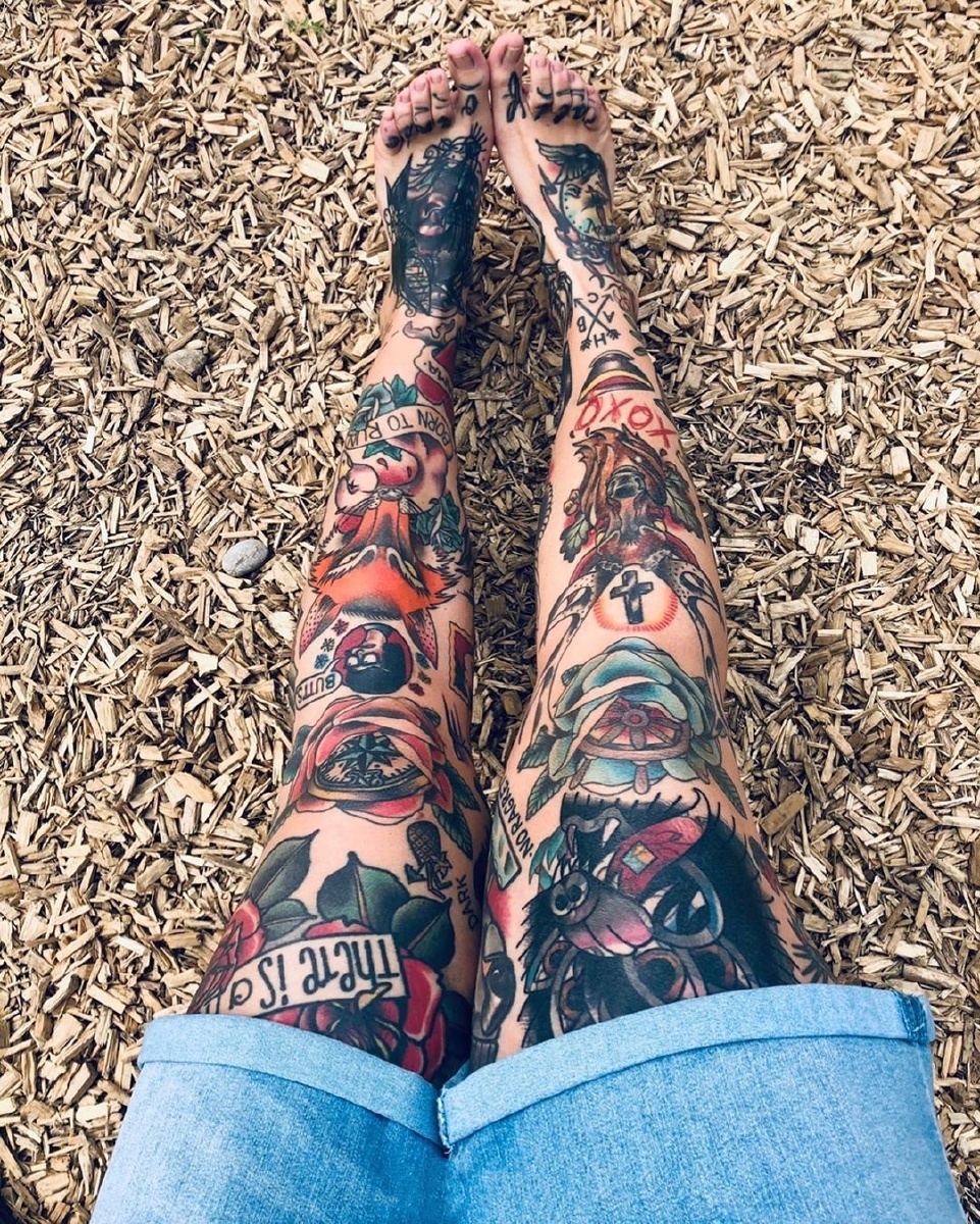 欧美花臂花腿拼接鉴赏#花臂纹身# #花腿纹身# 676767 - 扬州