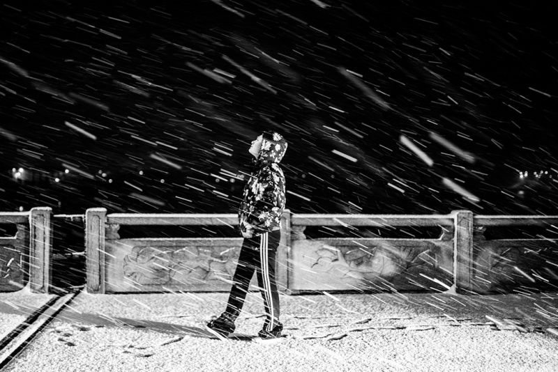 风雪夜归人 - 适马35mm, 适马睛典2017, 黑白摄