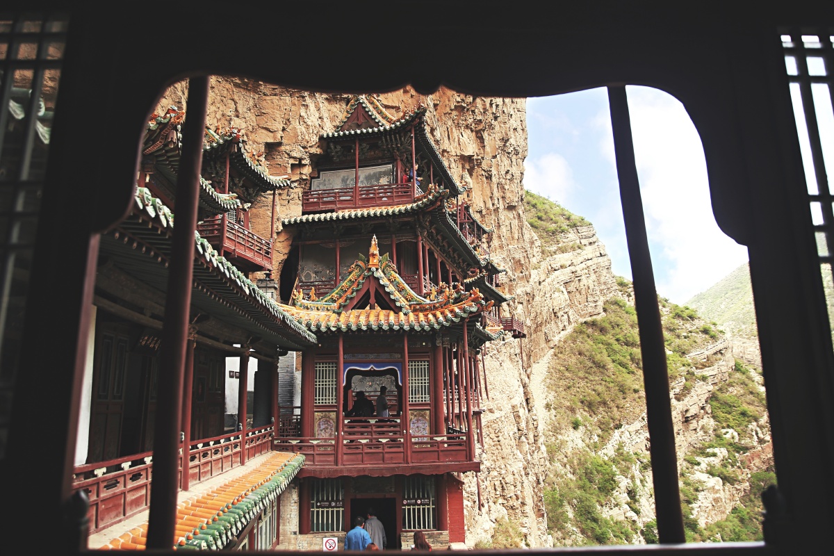 山西大同浑源县的悬空寺建在悬崖之上的寺庙多图