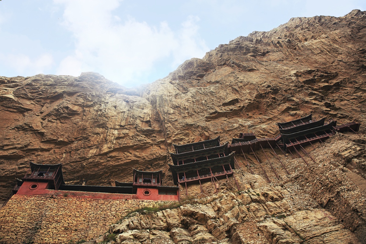 山西大同浑源县的悬空寺建在悬崖之上的寺庙多图