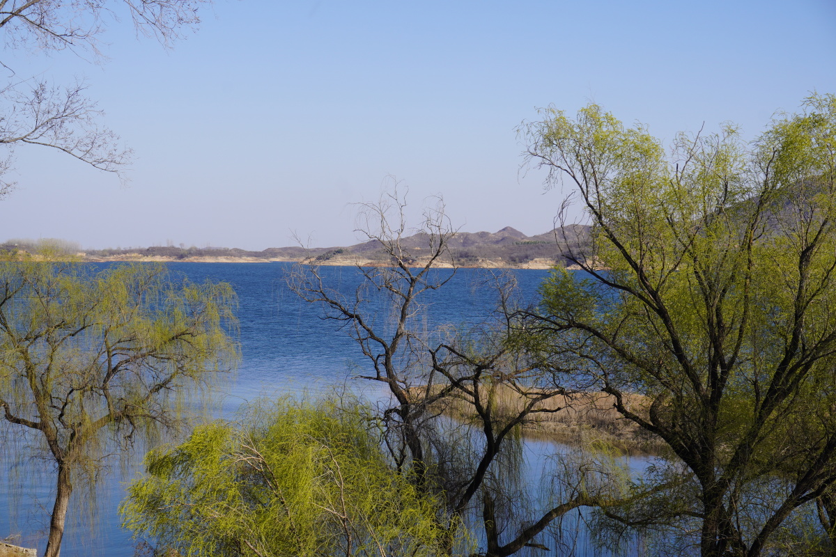 石家庄岗南水库今天心情不错,趁着下午天气不错去西柏坡转了一圈.