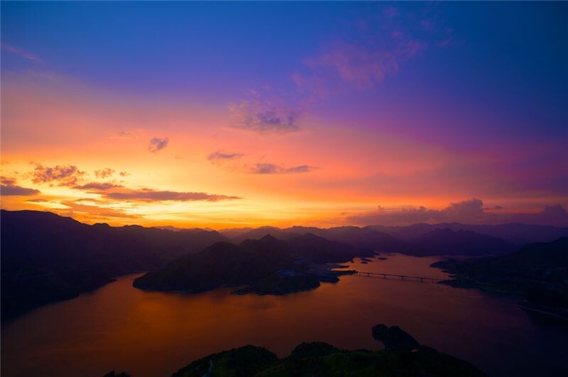 千峡湖生态旅游度假区晚霞