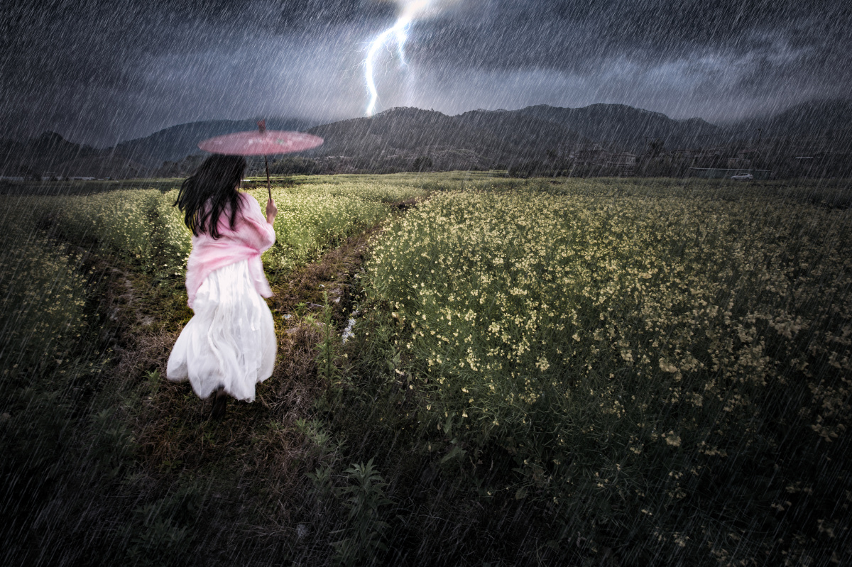 风雨中