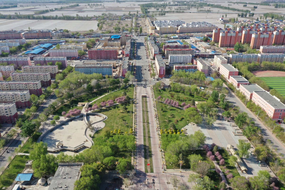 新疆双河天山脚下起新城沙山子镇航拍