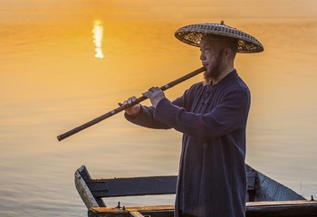 夕阳下