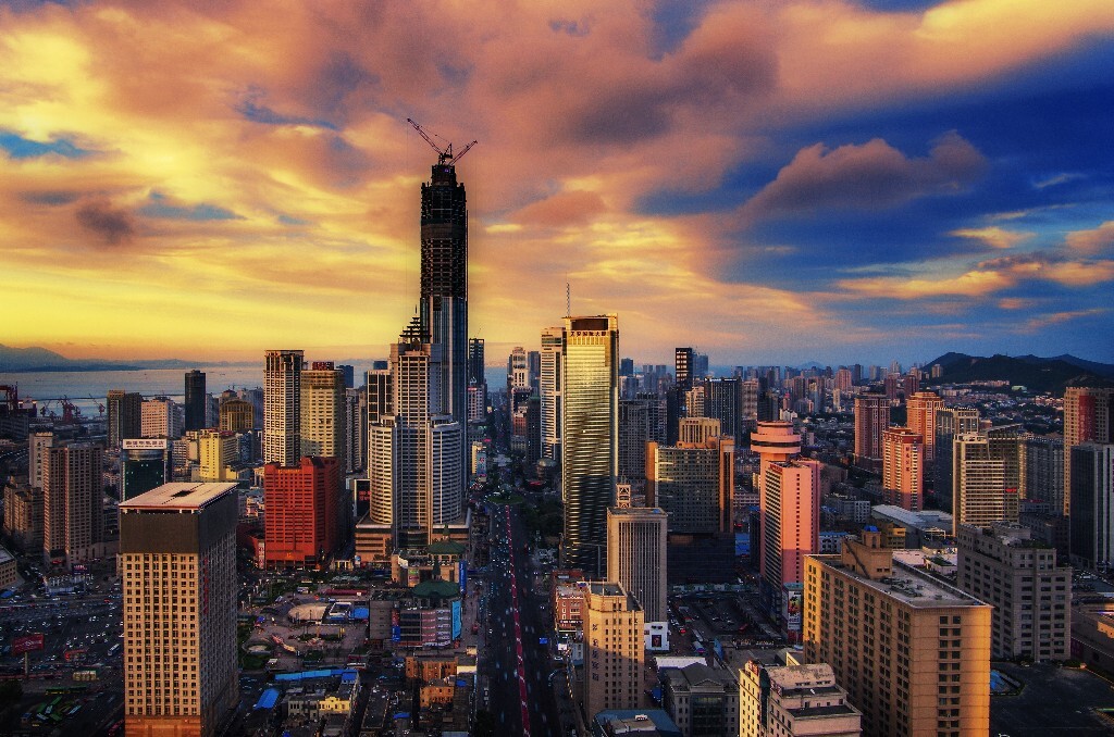 夕阳下的大连