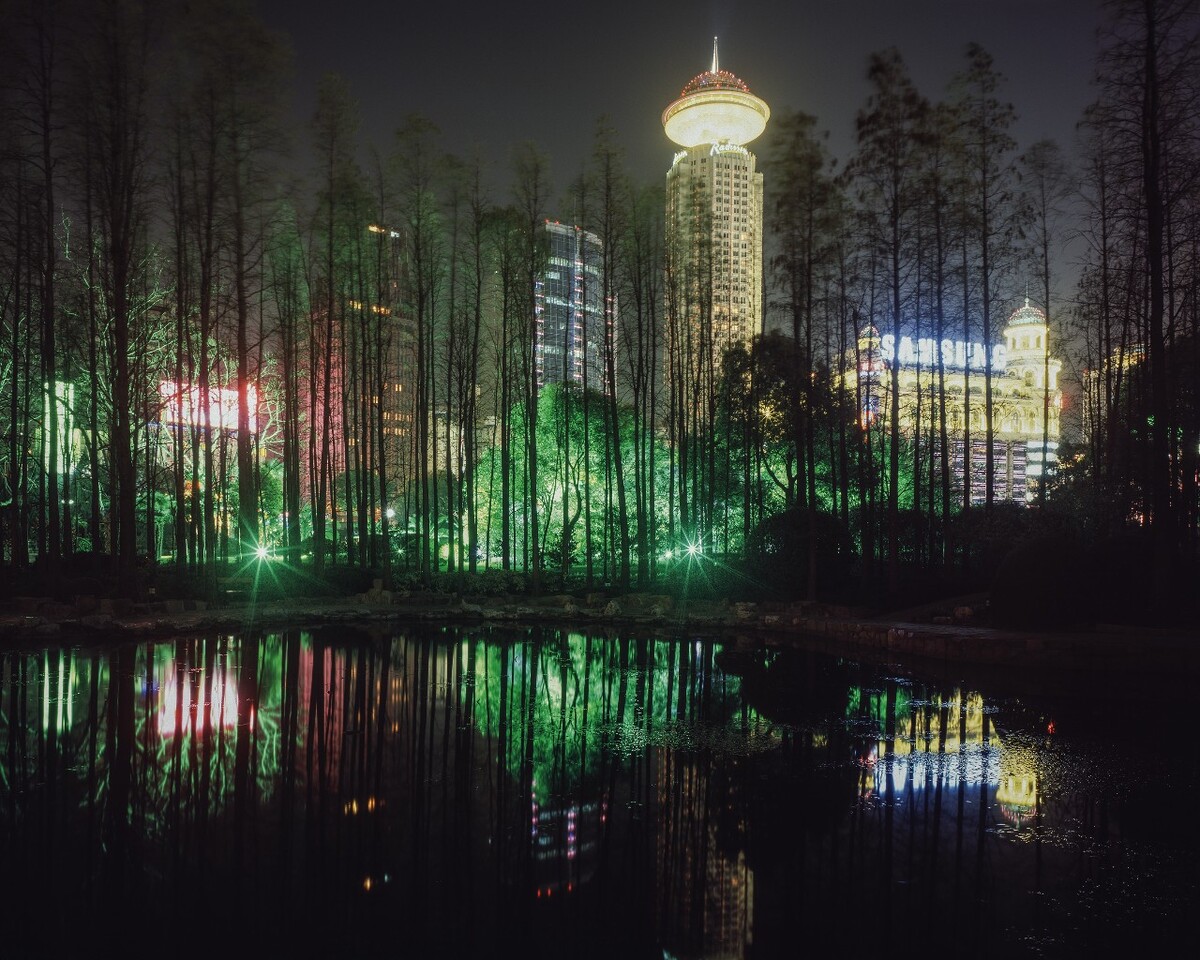 超真实中国 池塘夜色, 上海, 2005年。