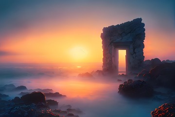 AIGC-海边日落