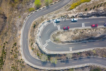 航拍济南南部山区盘山公路039