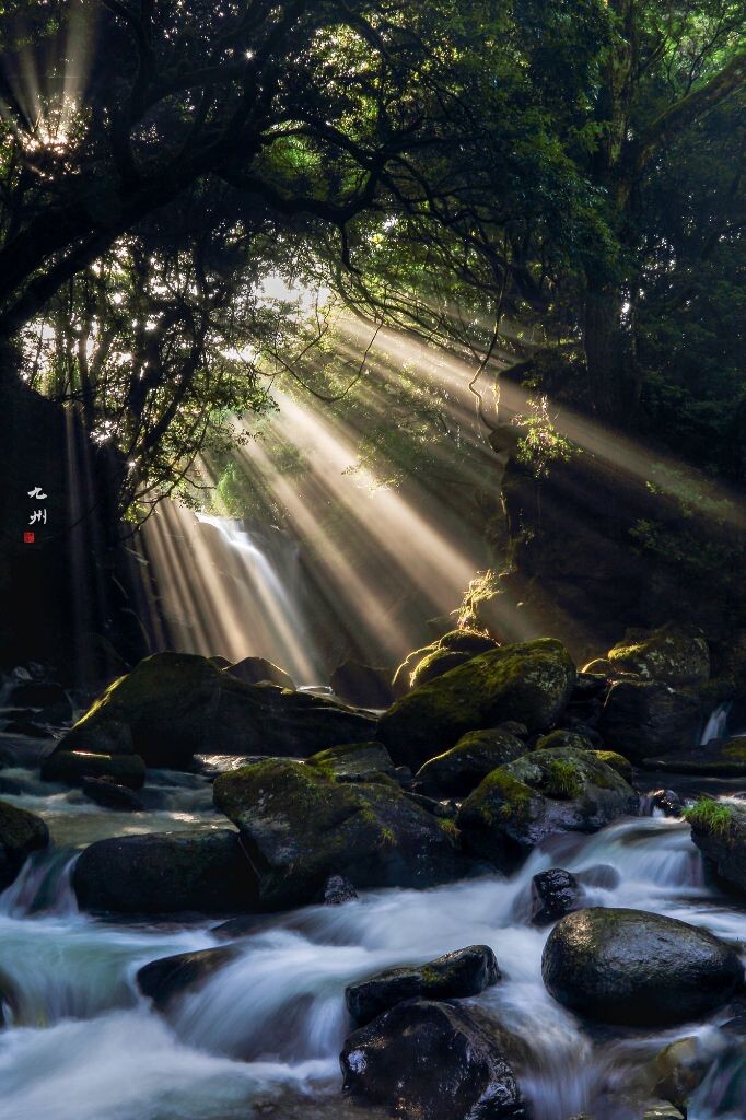 每一次下到峡谷，都是凌晨三点出发，穿山越岭……但清晨在大山里面有神光来临，那就非“人品”莫属。<br />
几次探访，都无功而返，这次带上小媳妇儿一起前往，才终于记录了这张---《心中的微光》，接下来因为兴奋，一脚踩空，滑进谷底，好在只是镜头和偏振镜受损，不过，悠悠认了，这就是追光的代价（无前期放烟，无后期打雾，100%纯自然）