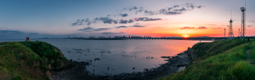 夕阳下的海岸-锦州