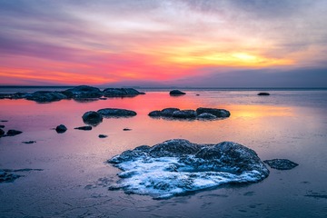 朝霞浸染-锦州滨海新区