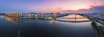 黄昏后的小凌河-锦州