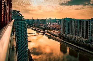 鸟瞰丹东市