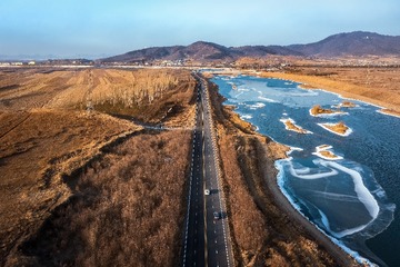 冬季的滨河路-锦州
