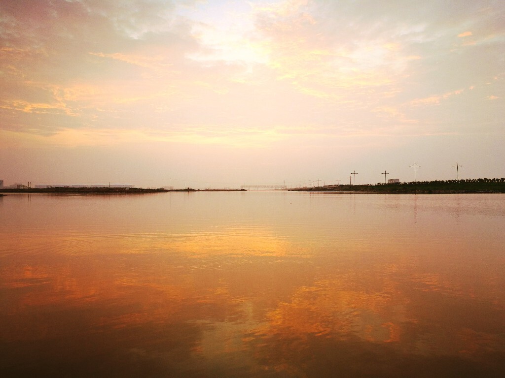 夕阳作画