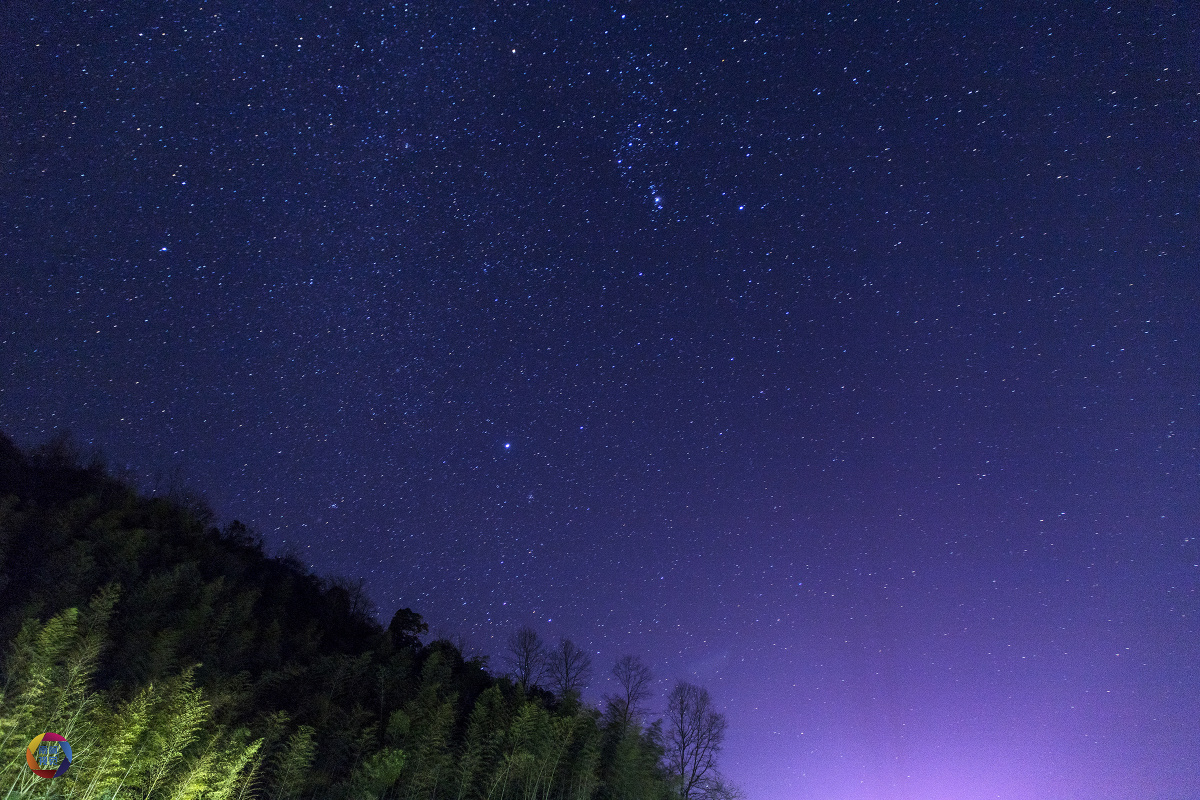 仰望乡村夜色中的璀璨星空二