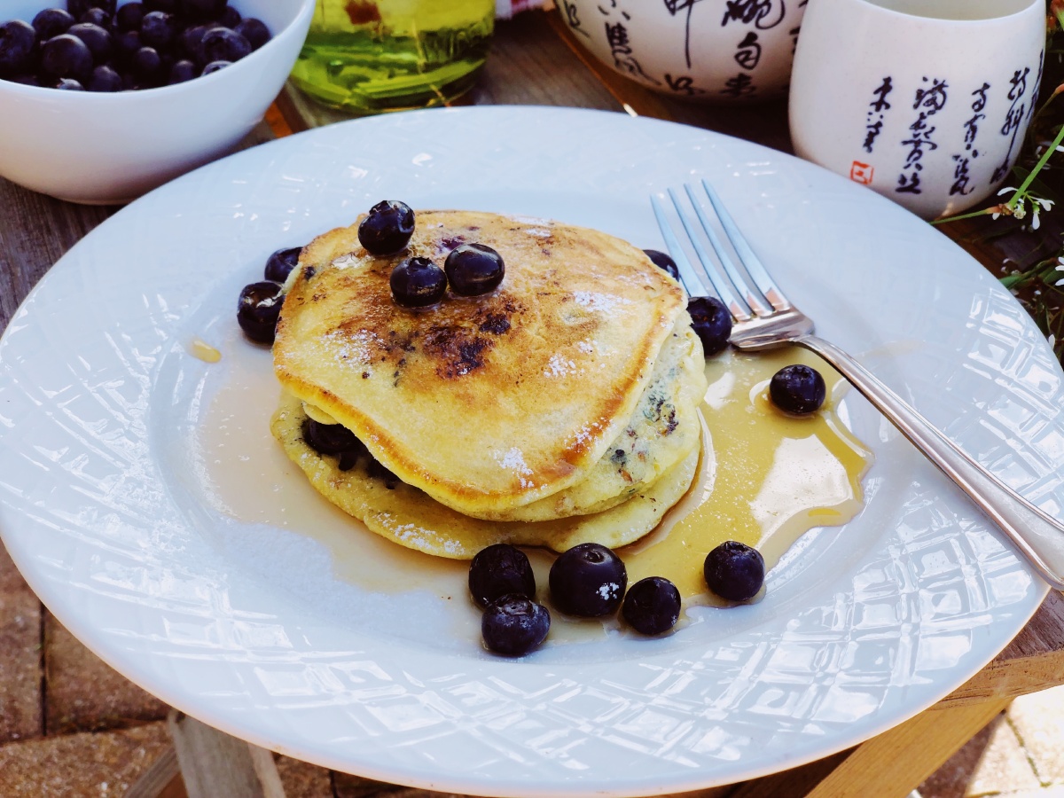 蓝莓亚麻籽薄煎饼
