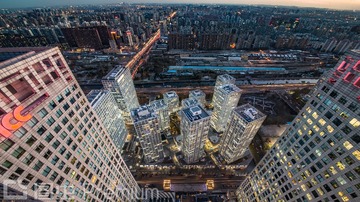 北京建外soho夜景