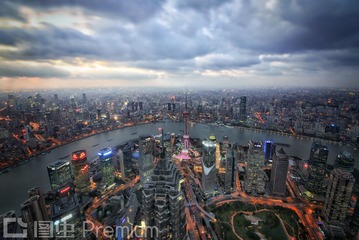 上海陆家嘴夜景城市风光