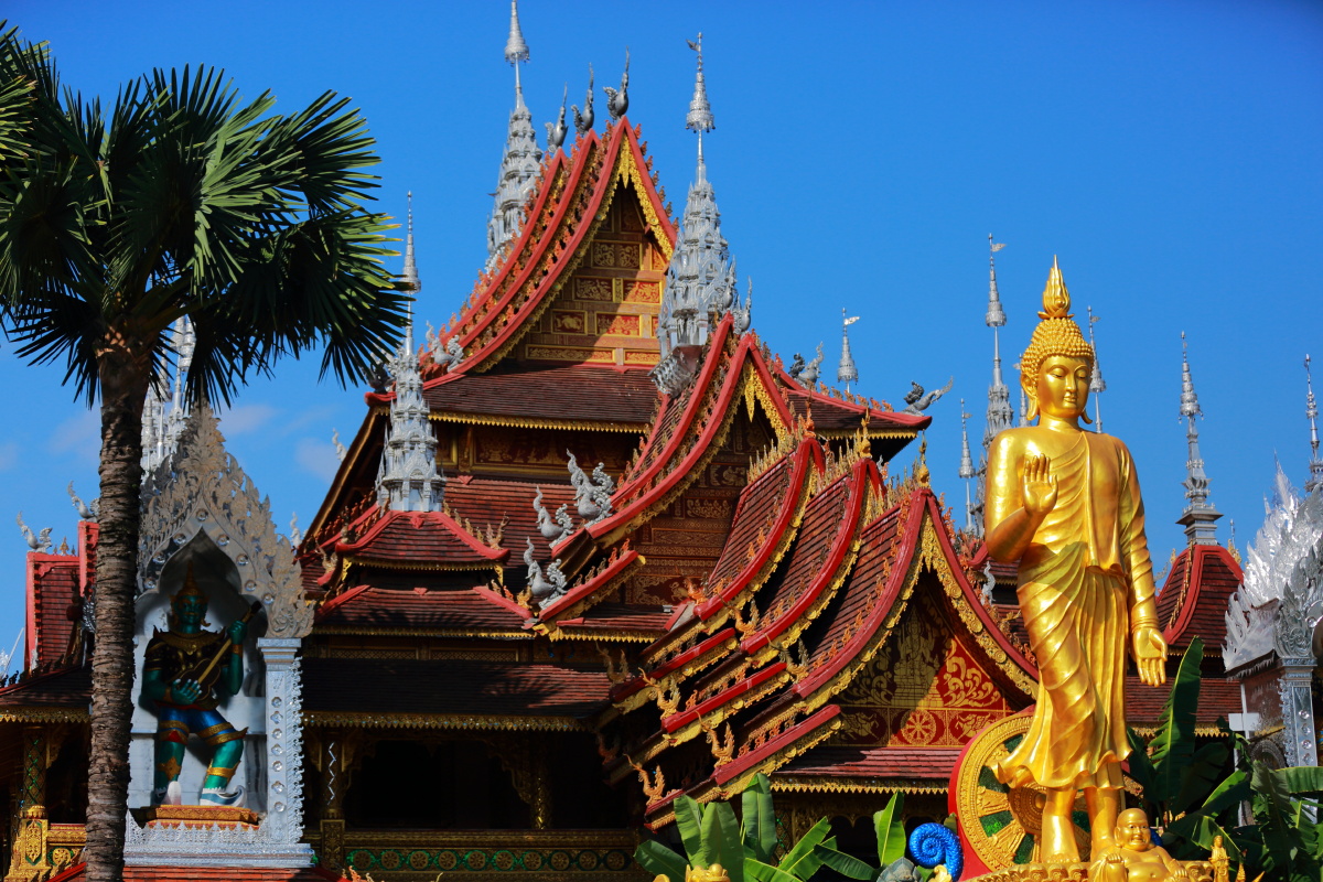 西双版纳独特的南传上座部佛教寺庙,其宗教只信仰释迦牟尼佛