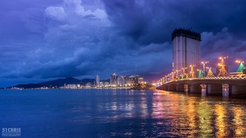 Nha Trang Vietnam Night Cityscape