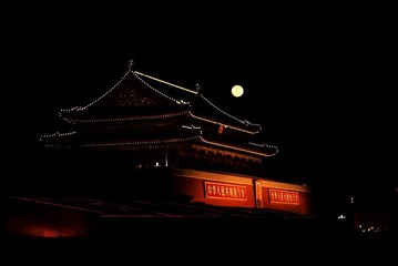 我爱北京天安门丫天安门上月亮升
