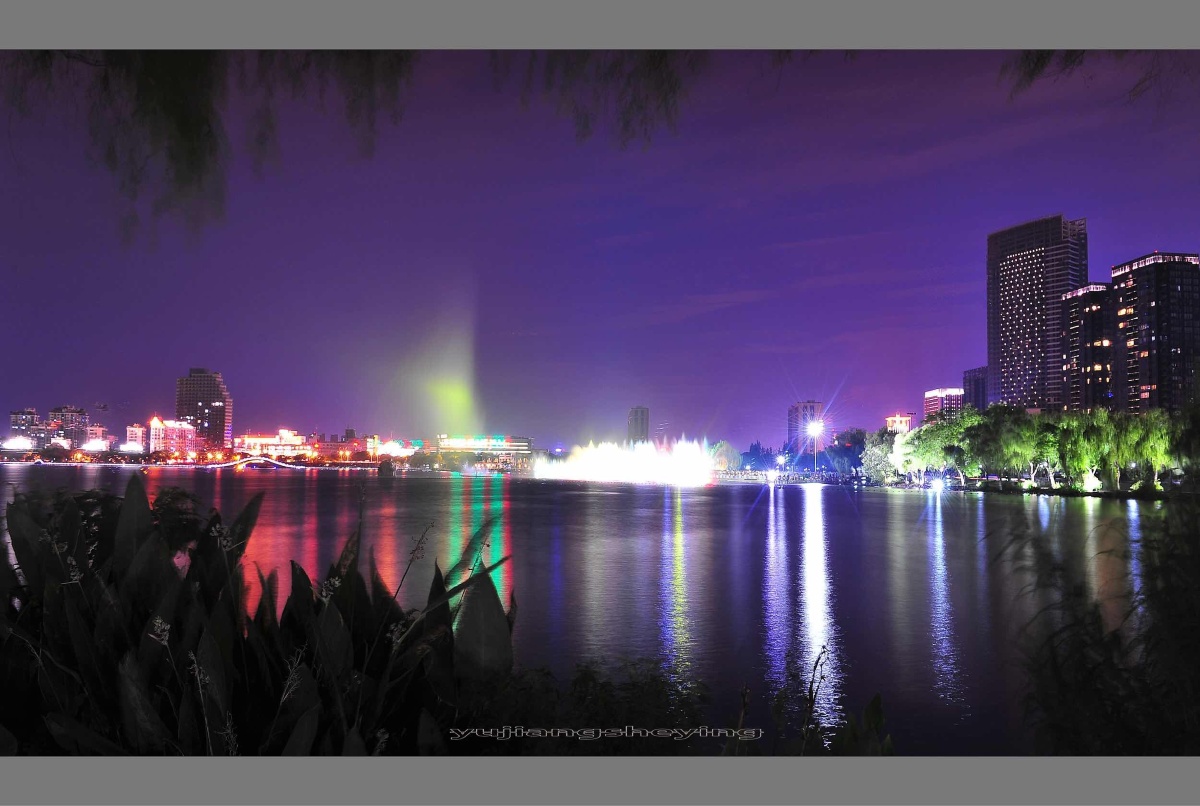 柯桥瓜渚湖夜景