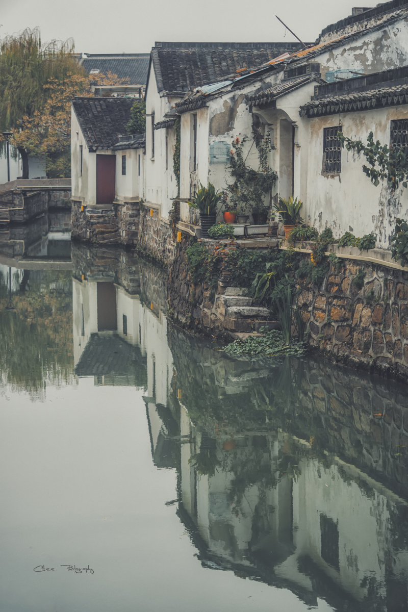 冬日里常熟通江路的水乡风景