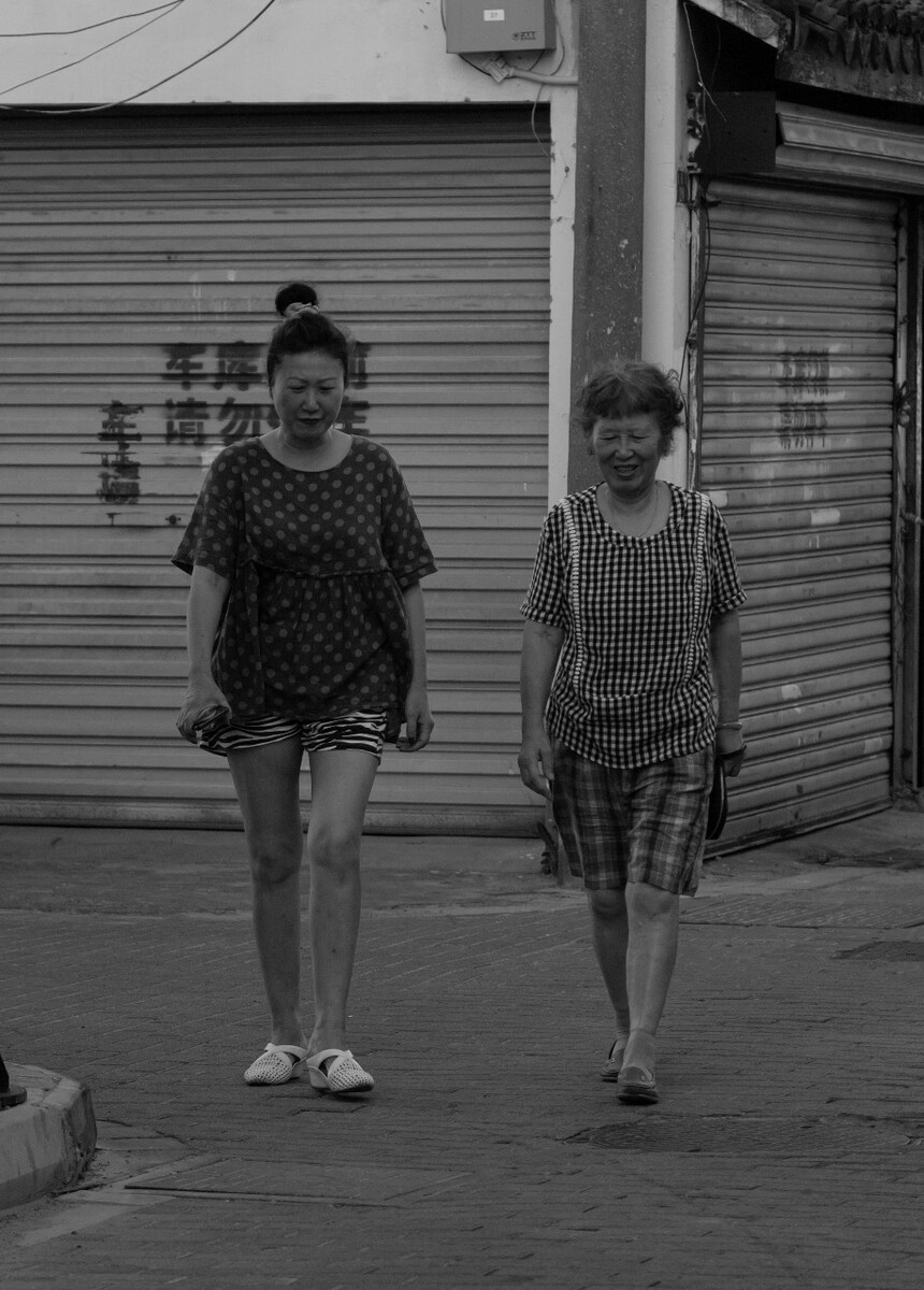 2021.07.19 苏州 谢衙前巷子所拍摄。和朋友扫街西北街周边街巷,在谢衙前巷子拍摄到这张照片,陪伴着一起出门散步聊天的长辈与小辈(母女?)。