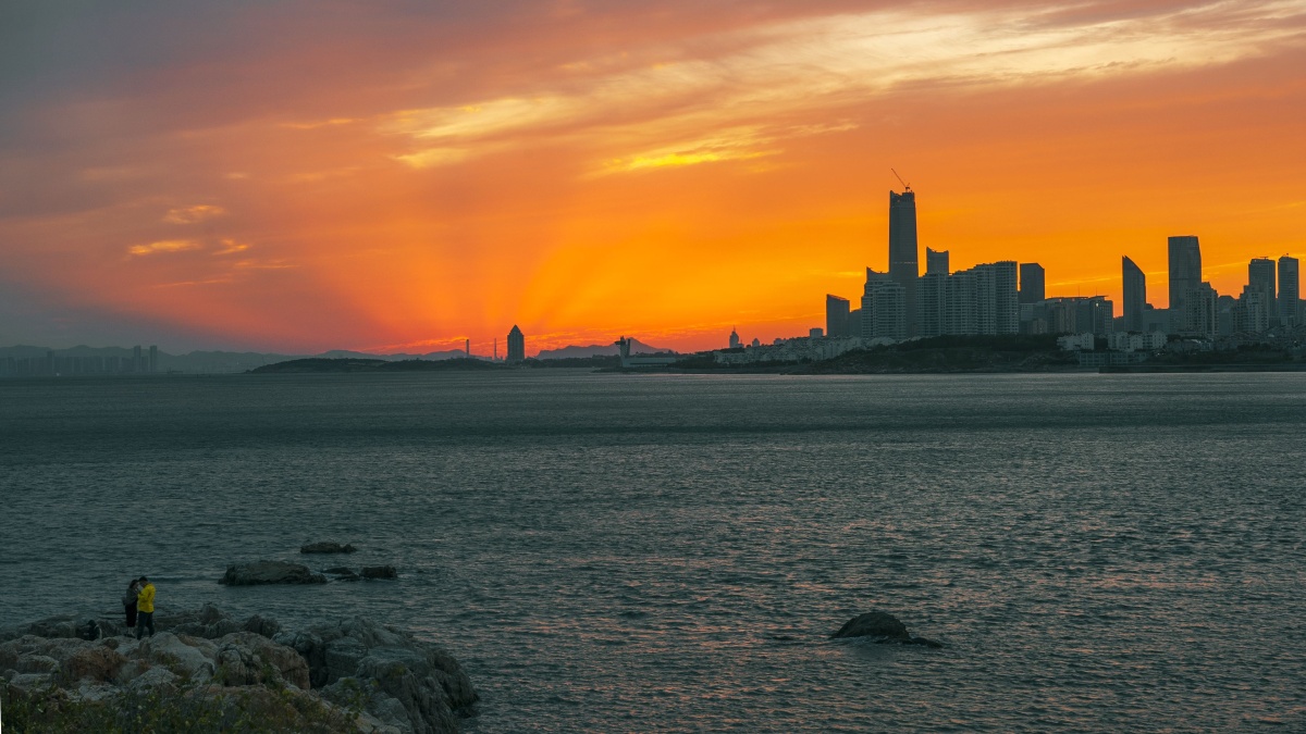 小麦岛的夕阳