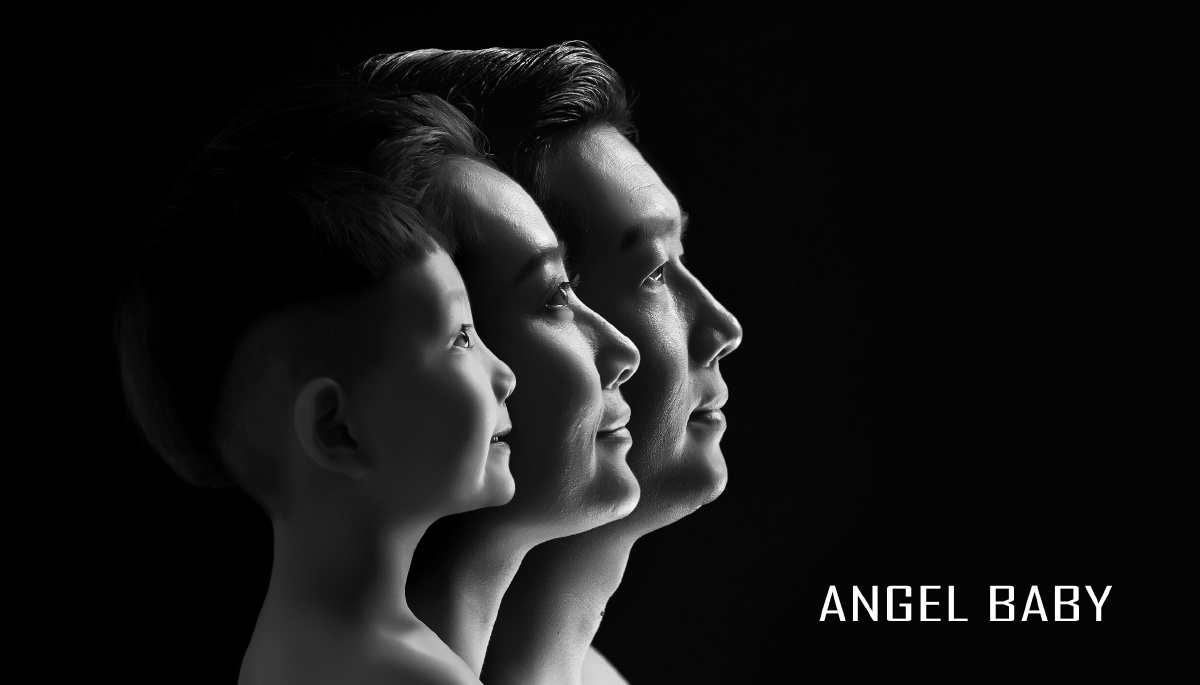 黑白亲子肖像