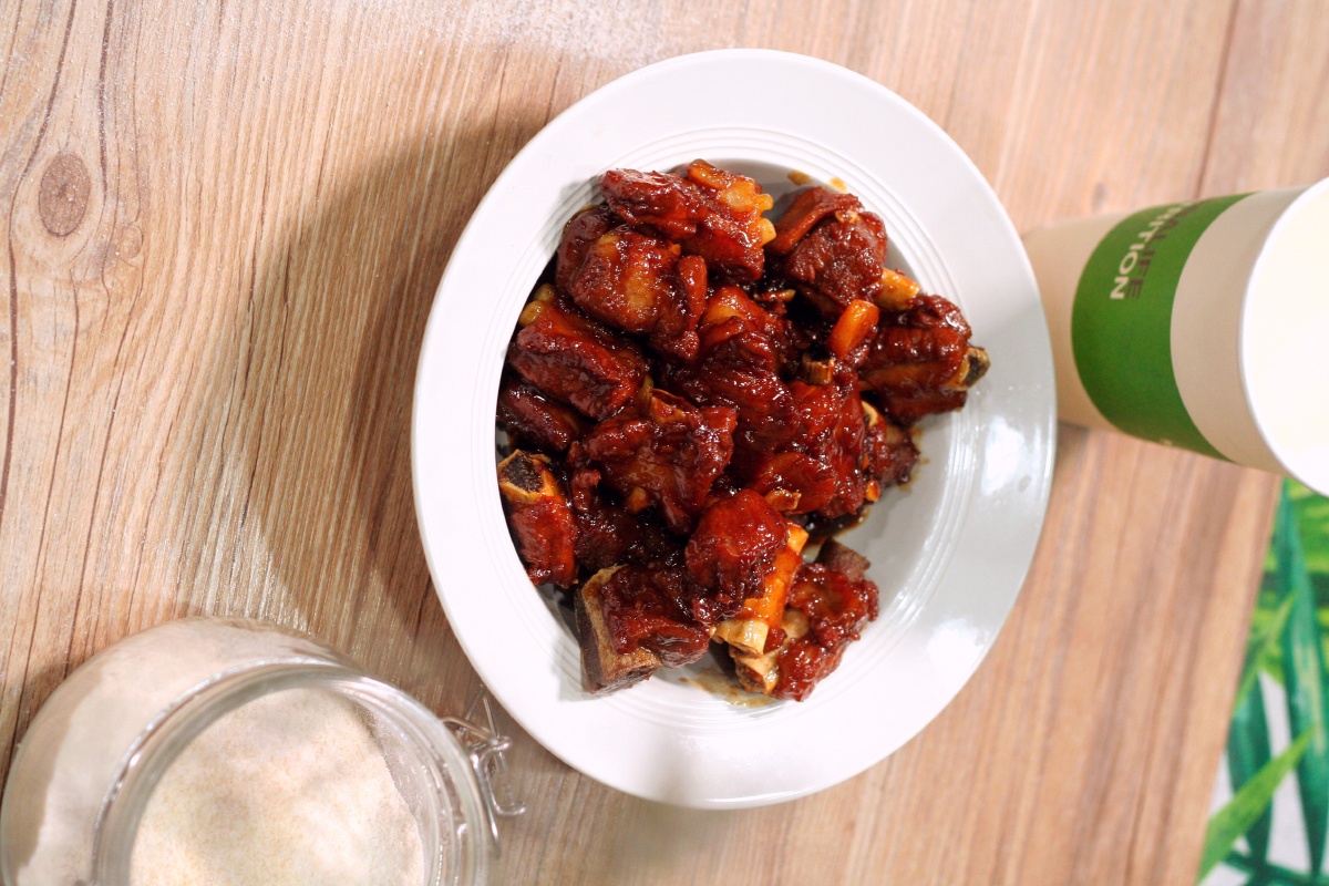 红烧小排炒菜机器人做的哦