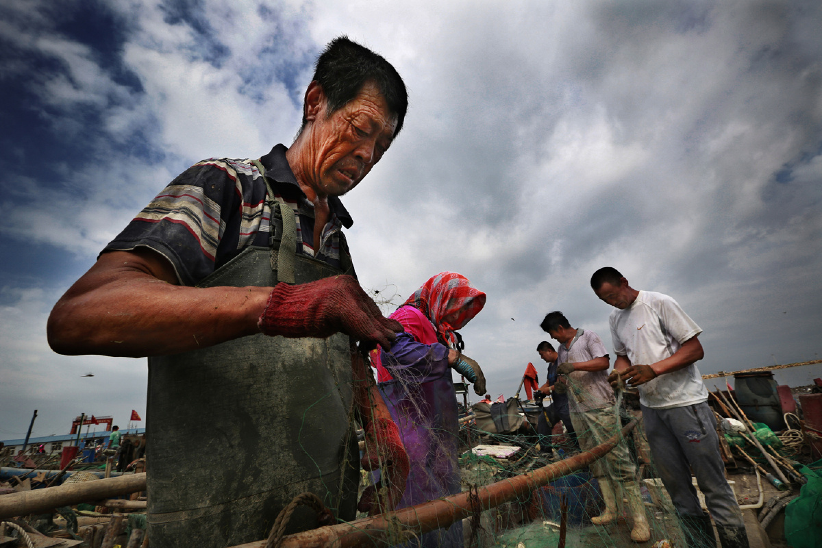 《休渔期的渔工》