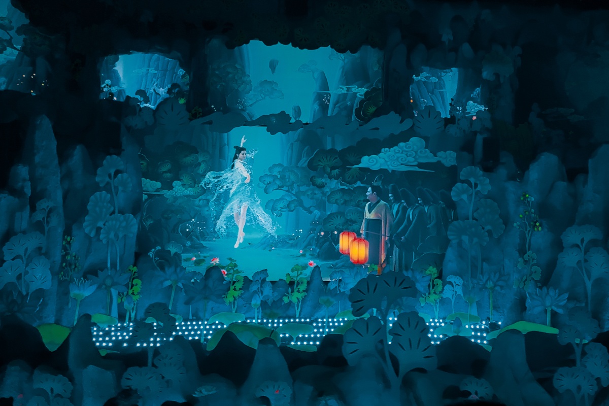 方特东方神话中的声光show所有的人物都是投影产生的栩栩如生